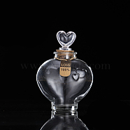 Glass Bottle, Wishing Bottle, with Random Style Gift Tags and Cork Stopper, Heart, Clear, 11.2x16.5cm(HEAR-PW0001-127B)