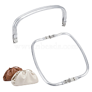 Aluminum Bag Handles, with Iron Finding, Arch, Platinum & Silver, 24.4x11.3x2cm(FIND-WH0036-03S-02)