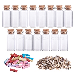 BENECREAT DIY Making, Glass Jar Bead Containers, No Hole Spiral Shell Beads and DIY Paper Slip Rolls Pills, Mixed Color, 170x130x50mm(DIY-BC0010-47)