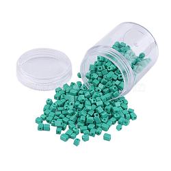 Opaque Colors Glass Seed Beads, Round Hole, Cube, Light Sea Green, 3~7x3x3mm, Hole: 0.5mm, about 400pcs/box(SEED-JP0002-A16)