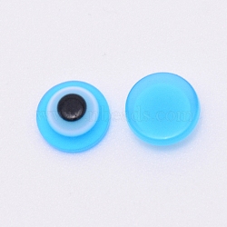 Resin Cabochons, Eye, Deep Sky Blue, 8x3.5mm(RESI-CJC0005-28J)