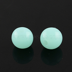 Fluorescent Acrylic Beads, Round, Light Blue, 10mm, Hole: 2mm, about 850pcs/500g(MACR-R517-10mm-06)