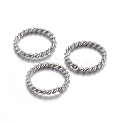 304 Stainless Steel Jump Rings, Open Jump Rings, Twisted, Stainless Steel Color, 12x1.5mm, Inner Diameter: 9mm(STAS-F191-11P-C)