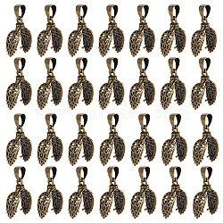 30Pcs Brass Ice Pick Pinch Bails, Antique Bronze, 18.5mm, Hole: 5x4mm(KK-GO0002-14AB)