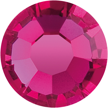 Preciosa&reg MAXIMA Crystal No Hotfix Flatback Stones, Czech Crystal, Dura Foiling, Round(438 11 615 Chaton Rose), 70350 Fuchsia, SS10(2.7~2.9mm)