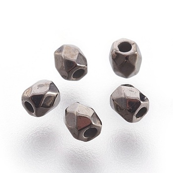 CCB Plastic Beads, Oval, Faceted, Gunmetal, 3x3mm