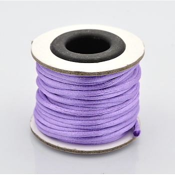 Macrame Rattail Chinese Knot Making Cords Round Nylon Braided String Threads, Satin Cord, Medium Purple, 2mm, about 10.93 yards(10m)/roll