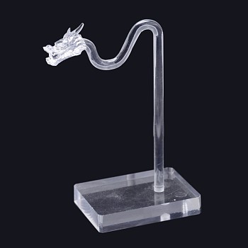 Dragon Head Organic Glass Earring Display Stands, Jewelry Display Rack, Clear, 12.3x7.6x4.9cm
