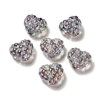 Transparent Acrylic Beads, Heart, Slate Gray, 17.2~17.4x20~20.4x9.6mm, Hole: 3~3.2mm