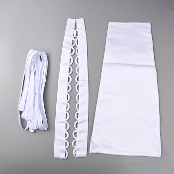 Women's Wedding Dress Zipper Replacement, Adjustable Fit Satin Corset Back Kit, Lace-up Formal Prom Dress, White, 50~4000x14~256x2~3mm, 4pcs/set