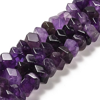 Natural Amethyst Beads Strands, Faceted, Nuggets, 10~11x8~10x7~8mm, Hole: 1mm, about 22~23pcs/strand, 7.09~7.48''(18~19cm)