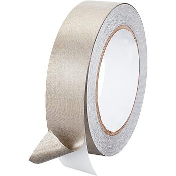 Conductive Fiberglass Fabric Adhesive Tape, for EMI Shielding, RF Blocking, Laptop Cellphone LCD Cable Wire Harness Wrapping, Silver, 26x0.1mm, 20m/roll