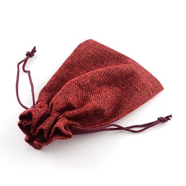 ポリエステル模造黄麻布包装袋巾着袋(ABAG-R005-14x10-06)-3