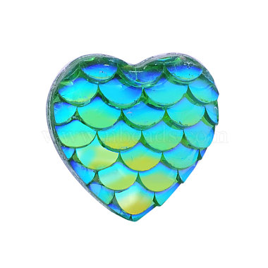 12mm Turquoise Heart Resin Cabochons