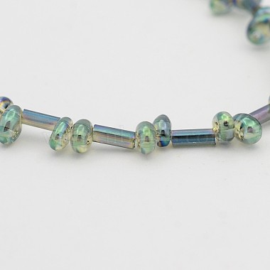 5mm MediumAquamarine Oval Electroplate Glass Beads