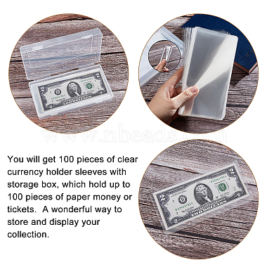 Nbeads Transparent Plastic Commemorative Banknote Storage Bags(ABAG-NB0001-52)-5