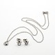 304 Stainless Steel Rhinestone Flower Jewelry Sets(SJEW-F007-02)-1