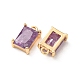 Brass Pave Cubic Zirconia Charms(CU-K002-40G-C)-2