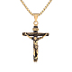 Cross Pendant Necklace with Jesus Crucifix Religious Necklace Sacrosanct Charm Neck Chain Jewelry Gift for Birthday Easter Thanksgiving Day(JN1109C)-1