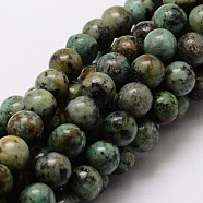 Natural African Turquoise(Jasper) Round Beads Strands, 6mm, Hole: 1mm, about 62pcs/strand, 15.7 inch(G-E329-6mm-41)