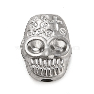 316 Stainless Steel Beads, Skull, Stainless Steel Color, 10x8x6mm, Hole: 1.6mm(STAS-B047-08P)