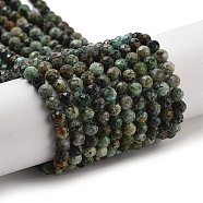 Natural African Turquoise(Jasper) Beads Strands, Faceted, Round, 4mm, Hole: 0.9mm, about 97pcs/strand, 14.29''(36.3cm)(G-G140-A11-03)