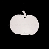 Acrylic Label Card Decotation, Pumpkin, White, 90x102x2.5mm, Hole: 6mm(DIY-WH0308-61C)