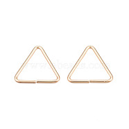 Brass Triangle Linking Ring, Buckle Clasps, Quick Link Connector, Fit for Top Drilled Beads, Webbing, Strapping Bags, Cadmium Free & Nickel Free & Lead Free, Golden, 13.5x14.5x1mm(KK-N232-331B-02)