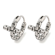 316 Surgical Stainless Steel Hoop Earrings, Ring, Antique Silver, 14.5x11.5mm(EJEW-D096-14C-AS)