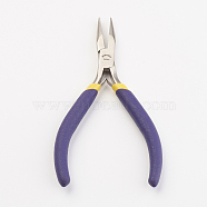 Jewelry Pliers, Iron Chain Nose Pliers, Midnight Blue, 120x68x9mm(PT-WH0001-08)