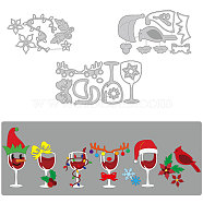 Christmas Theme Carbon Steel Cutting Dies Stencils, for DIY Scrapbooking, Photo Album, Decorative Embossing Paper Card, Stainless Steel Color, Goblet Pattern, 110~141x66~72x0.8mm, 3pcs/set(DIY-WH0309-1182)