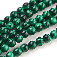 Synthetic Malachite Beads Strands, Dyed, Round, Green, 6mm, Hole: 1.2mm(TURQ-N006-23)