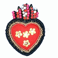Heart Beading Costume Accessories, for Valentine's Day, Red, 117x90mm(WG45904-03)