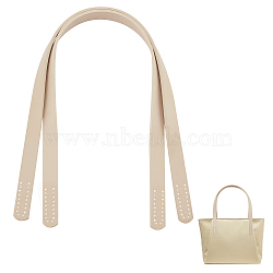 PU Imitation Leather Bag Handles, Sew on Bag Handles, Blanched Almond, 62.4x1.9x0.35cm, Hole: 1.6mm(FIND-WH0036-53G)