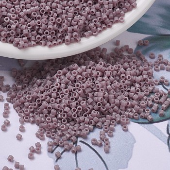 MIYUKI Delica Beads Small, Cylinder, Japanese Seed Beads, 15/0, (DBS0728) Opaque Mauve, 1.1x1.3mm, Hole: 0.7mm, about 175000pcs/bag, 50g/bag