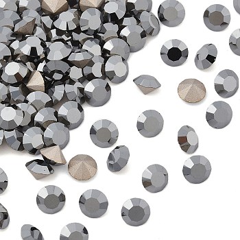 Preciosa&reg MAXIMA Crystal Round Stones, Czech Crystal, Dura Foiling, Round(431 11 615 Chaton), 23980 272 Hematite, SS8/PP17(2.3~2.5mm)