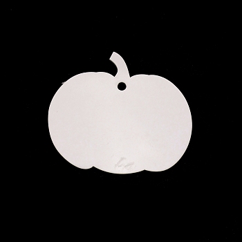 Acrylic Label Card Decotation, Pumpkin, White, 90x102x2.5mm, Hole: 6mm