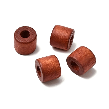 Wood European Beads, Large Hole Beads, Dyed, Column, Sienna, 11.5x10.5mm, Hole: 5.5mm