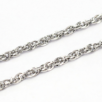 304 Stainless Steel Singapore Chains, Water Wave Chains, Unwelded, Stainless Steel Color, 0.4mm