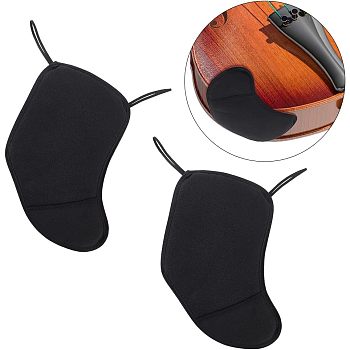 Cotton Violin Cushion, Violin Chinrest Pad, Chin Rest Cover, Black, 188x145x4mm