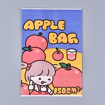 Paper Bags, Storage Bag for Offic Supplies, Makeup Supplies, Rectangle, Colorful, Cartoon Pattern, 21~22x14.5x0.02cm