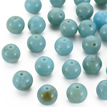 Round Imitation Gemstone Acrylic Beads, Turquoise, 12mm, Hole: 2mm, about 520pcs/500g