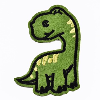 Dinosaur Appliques, Computerized Embroidery Cloth Iron on/Sew on Patches, Costume Accessories, Green, 93.5x61x1mm