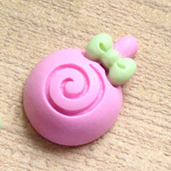 Resin Cabochons, DIY for Earrings & Bobby pin Accessories, Sweets, Hot Pink, 22x15mm
