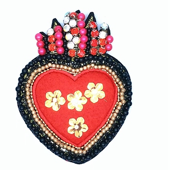 Heart Beading Costume Accessories, for Valentine's Day, Red, 117x90mm