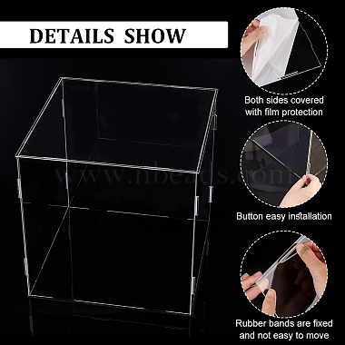 Rectangle Transparent Acrylic Minifigures Display Boxes with Black Base(ODIS-WH0030-50B)-4