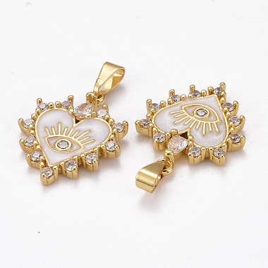 Brass Clear Cubic Zirconia Pendants(ZIRC-J025-67G-06)-3