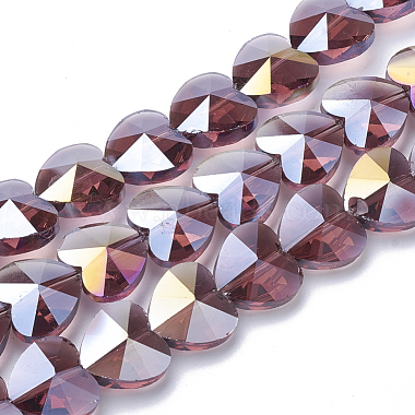 10mm OldRose Heart Glass Beads