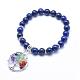 Bracelets en lapis lazuli naturel avec breloque(BJEW-F276-A06)-1