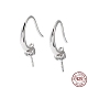 Rhodium Plated 925 Sterling Silver Micro Pave Cubic Zirconia Earring Hooks(STER-E068-03P)-1